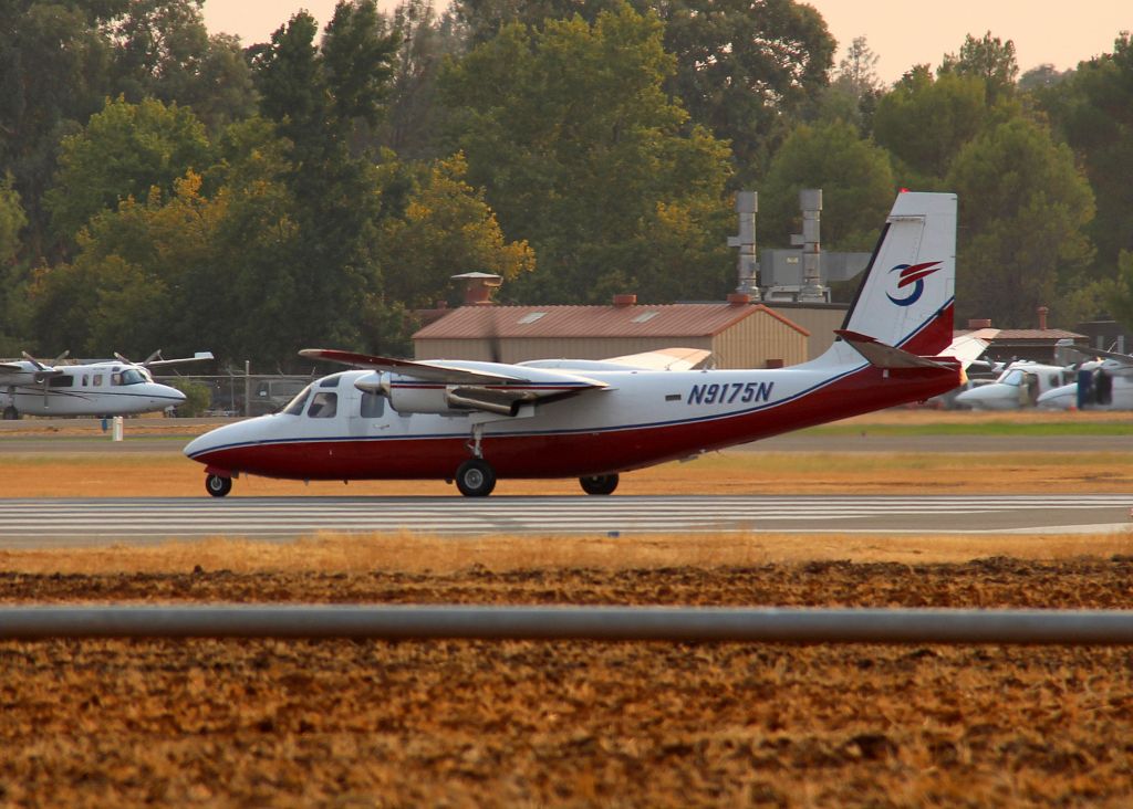 Rockwell Turbo Commander 690 (N9175N) - KRDD - Aug 18th, 2015 - shows 1973 Aero Commander 690 C/N 11071 departing Redding after helping with fire fighting efforts in 2015.