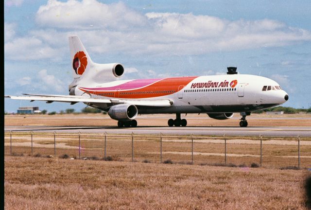 Lockheed L-1011 TriStar — - A blast from the past! A Hawaiian Air Tristar taxiing at PHNL. Picture taken at Hickam AFB in 1987.