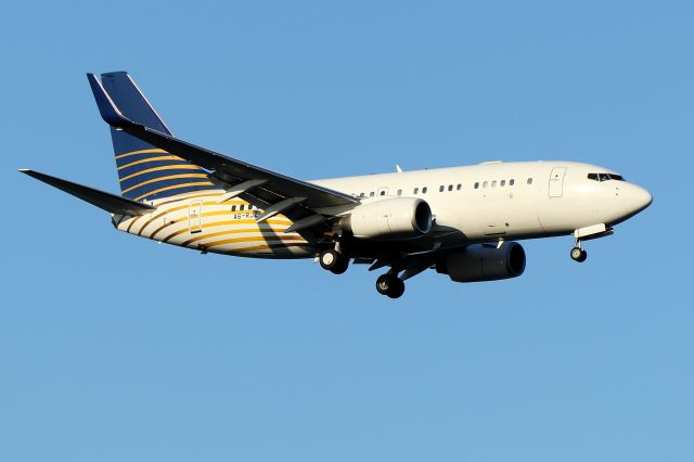 Boeing 737-700 (A6-RJZ) - 'Royal Jet 001' arriving from Houston