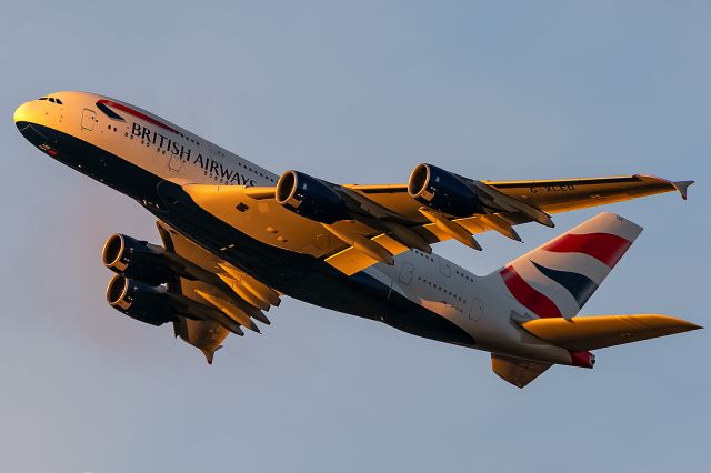 Airbus A380-800 (G-XLED) - Sweet evening sun here in Frankfurt