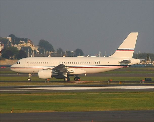 Airbus A319 (P4-VNL) - departing Boston 1st Sept 2010