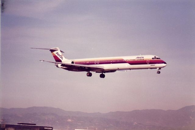 McDonnell Douglas MD-80 — - Air Cal MD-80 landing at Santa Ana in the mid-1980s