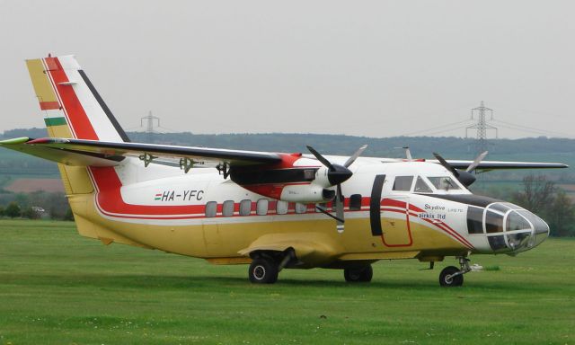 LET Turbolet (HA-YFC) - Let410 at Sibson UK for the local skydiving community