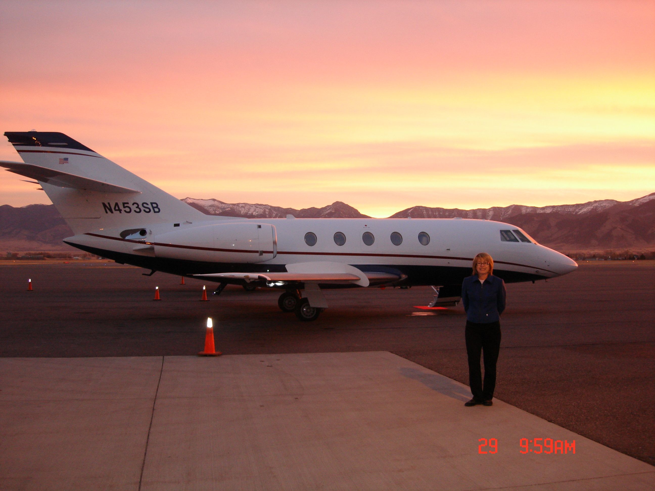 Dassault Falcon 20 (N453SB) - Sunrise in Bozeman, MT