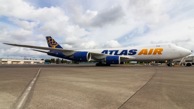 BOEING 747-8 (N854GT) - CX3281 pushing out for PANC. Atlas Air 748 wet leased for Cathay Pacific cargo.