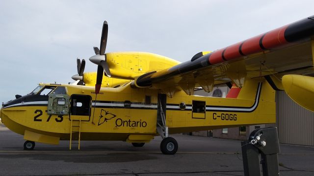 Canadair CL-415 SuperScooper (C-GOGG) - Bombardier water bomber Break from Muskoka bush fires Summer 2018