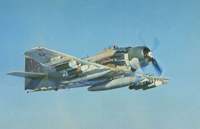 Douglas AD Skyraider (53-7608) - scanned from postcard