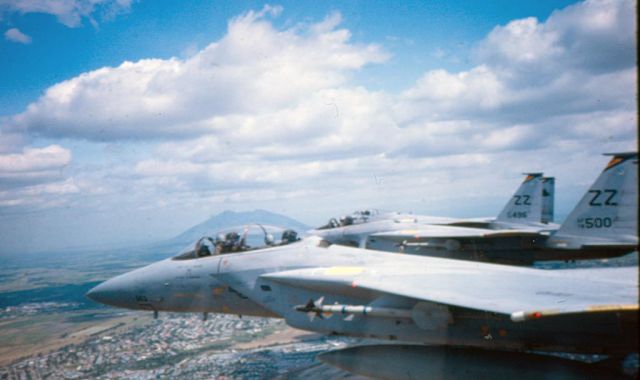 — — - F-15 ride during Cope Thunder from Clark AB Philippines