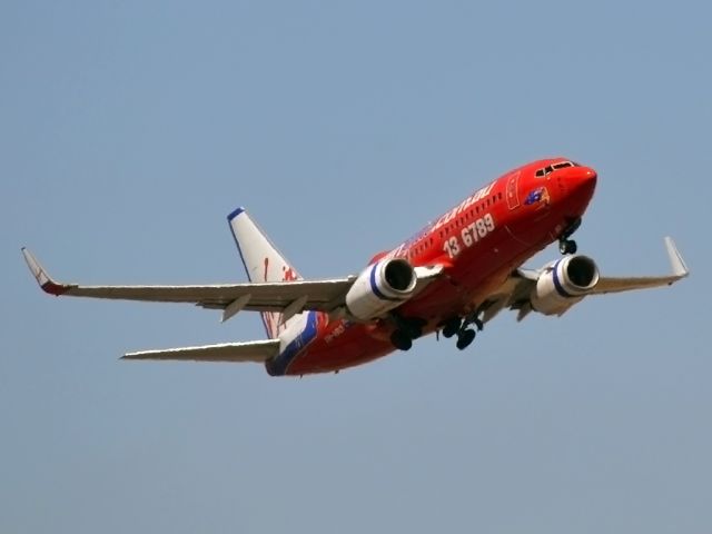 Boeing 737-800 (VH-VBO) - Getting airborne off runway 23. Monday 19th December 2011.