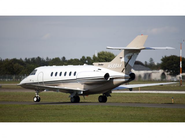 Hawker 800 (N599AK) - A very nice business jet with a stand up cabin. Coas to coast range.