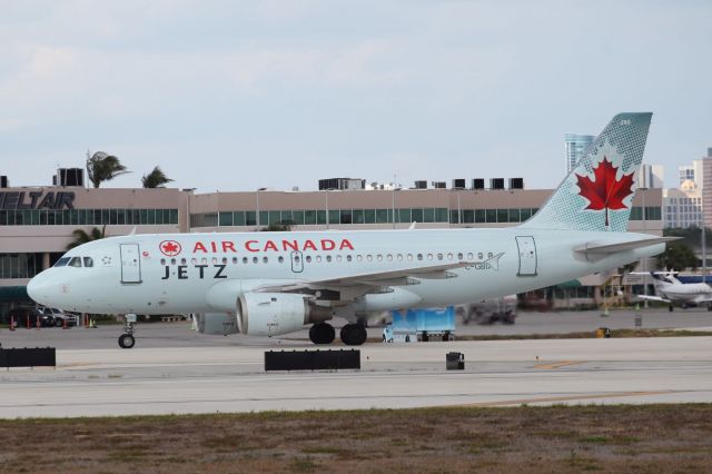 Airbus A319 (C-GBIA) - Charter flight used by NHL teams and other sports teams as well. Here we have the Ottawa Senators Hockey team who just landed at the airport of Fort-Lauderdale. A direct flight from Ottawa, Canada. 03/11/18