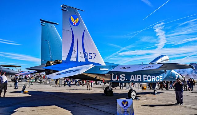 McDonnell Douglas F-15 Eagle (76-0057) - 76-0057  McDonnell Douglas F-15C Eagle MSN: 242/A209 757th Aircraft Maintenance Squadron - "The Airmans Creed" livery painted on the on the starboard... The Air Force celebrates its 70 years anniversary... br /br /Aviation Nation 2017br / br /Las Vegas - Nellis AFB (LSV / KLSV)br /USA - Nevada, November 11, 2017br /Photo: TDelCoro