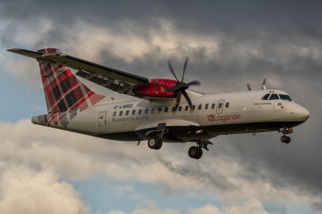 ATR ATR-72 (G-LMRD) - 21st July, 2024: Flight LM 597 from Inverness in Scotland is on short finals to runway 23R at Manchester Ringway International Airport. 