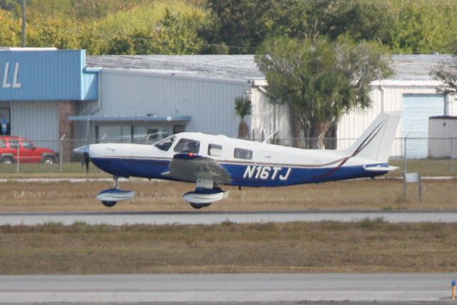 Piper Saratoga (N16TJ) - N16TJ departs on Runway 32 at Sarasota-Bradenton International Airport