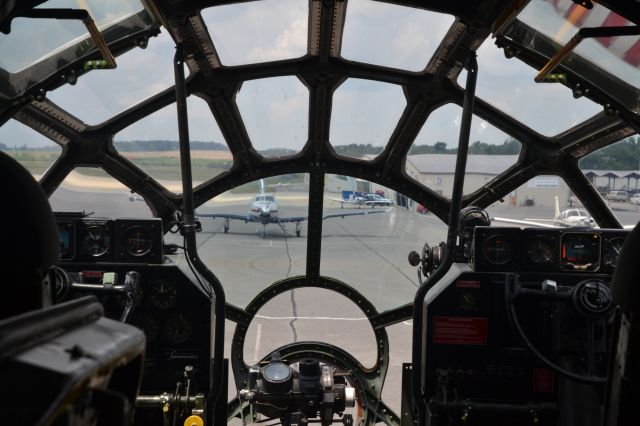 — — - Cockpit of FIFI B-29 Commemorative Air Force 