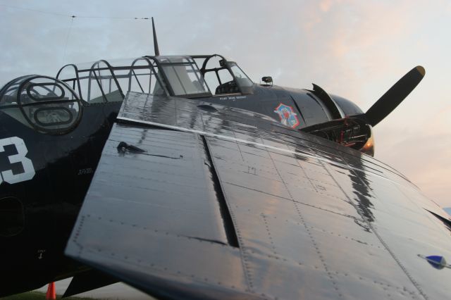 — — - TBM Grumman Avenger at Sunset EAA Oshkosh 2011