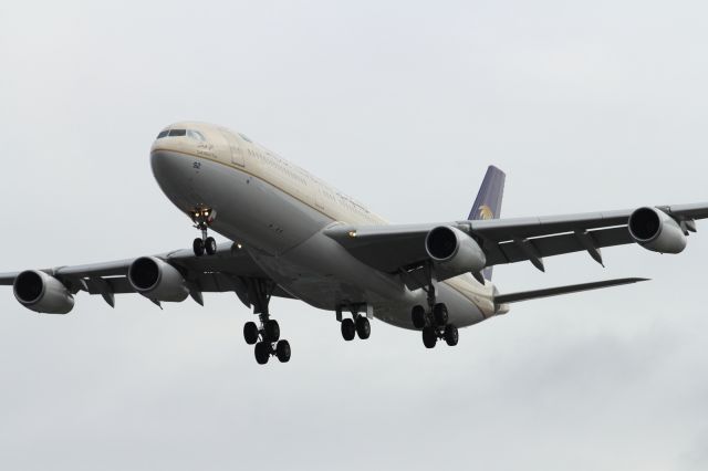 Airbus A340-200 — - A very rare visit of a Saudia Arabia A340-200 to LHR.