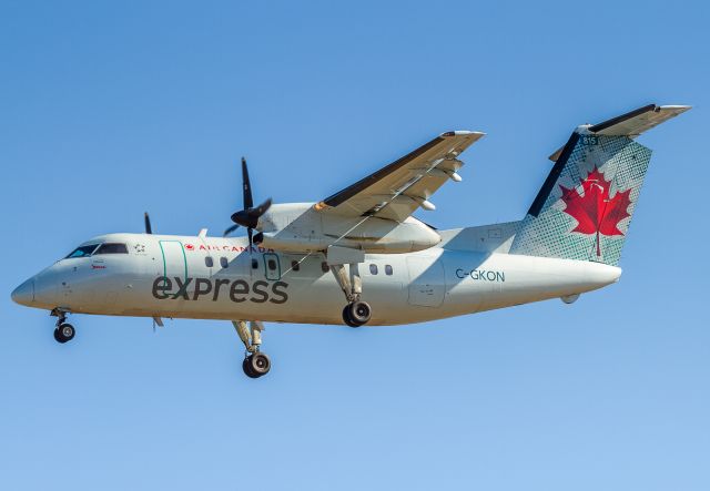 de Havilland Dash 8-100 (C-GKON) - Jazz Air 8003 arrives from Kingston/Norman Rogers (CYGK)