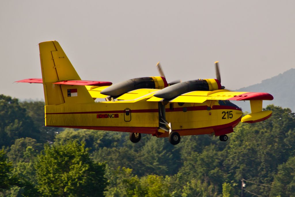 C-GNCS — - Buffalo Airways newly acquired CL-215 Leaving Hickory, NC on 6/13/2011.  The old registration was N215NC and it belonged to NC Division of Forest Resources.