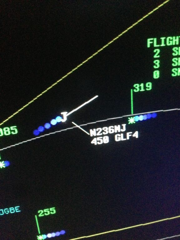 Gulfstream Aerospace Gulfstream IV (N236MJ) - Air traffic control view of Michael Jordan's G4 level FL450 from LAX to CLT.