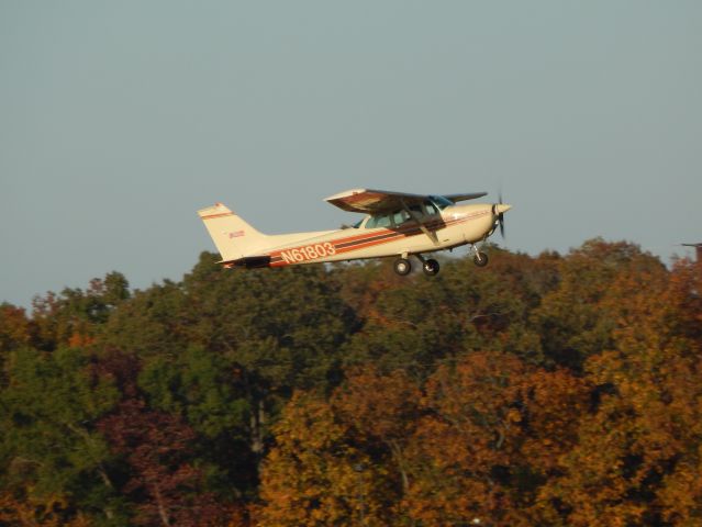 Cessna Skyhawk (N61803) - N61803, A 1975 Cessna 172M, takes off at Manassas Reginal Airport