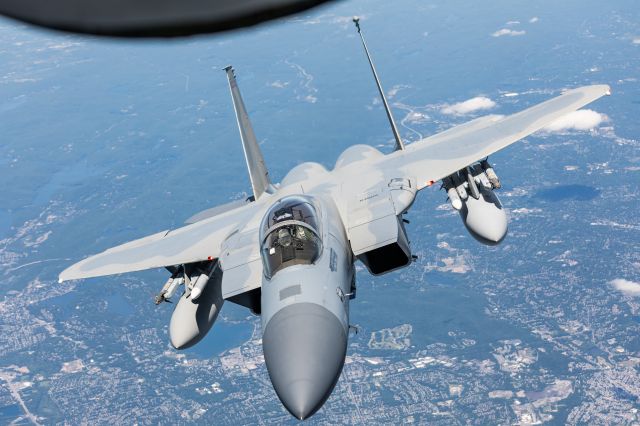 McDonnell Douglas F-15 Eagle — - F-15C after receiving gas from a KC-135