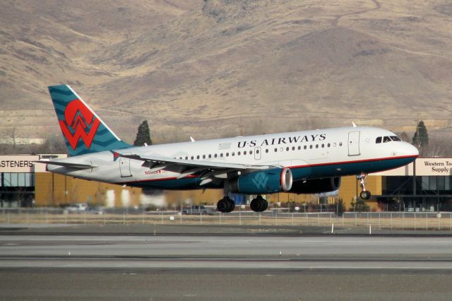 Airbus A319 (N838AW) - A mid-afternoon arrival from Phoenix about to touch down on RTIAs 16R.