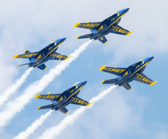 McDonnell Douglas FA-18 Hornet — - 4 Blue Angels in formation during Wings Over Wayne 2023