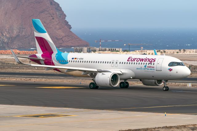 Airbus A320neo (D-AENA) - The first A320Neo in Eurowings wiht promotiomal Titles Less noise, less fuel, less CO2