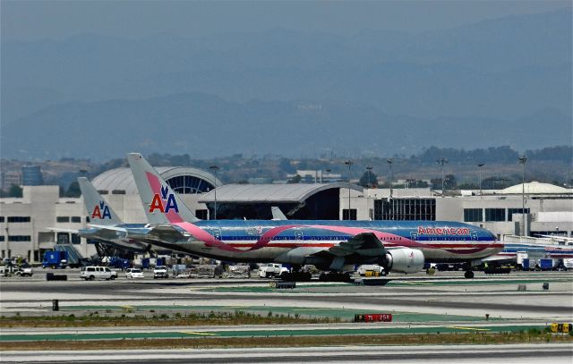 Boeing 777-200 (N759AN) - Susan G Komen for the Cure colors