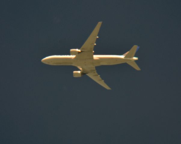 Boeing 777-200 (N799UA) - United 803 Washington Dulles Intl to Narita Intl over Cleveland 30,000 ft. 06-06-15.