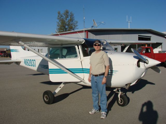 Cessna Skyhawk (N92837) - A photo of me standing next to a Cessna 172.  I had just returned from my first flight lesson in this aircraft.