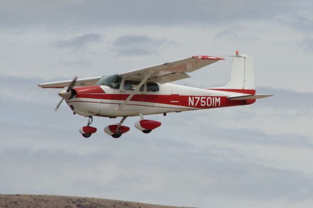 Cessna 175 Skylark (N7501M) - Arriving at the annual Lyon County Fly-In in Silver Springs (KSPZ), Nevada.