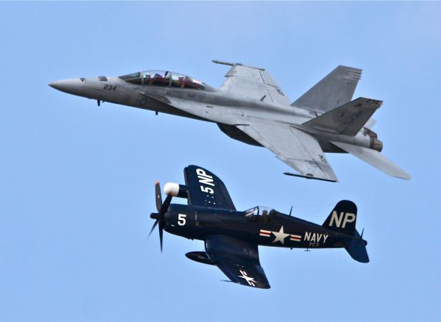 Mooney M-20 (N4TF) - NAS OCEANA AIR SHOW,2010,LEGACY FLIGHT,F/A-18,F4U-4 CORSAIR