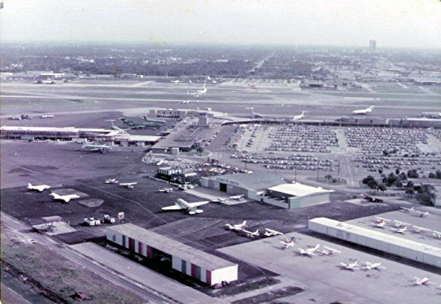 — — - FLL Airport taken on take-off from 9R in a Piper Aztec.    Photo circa early 70s