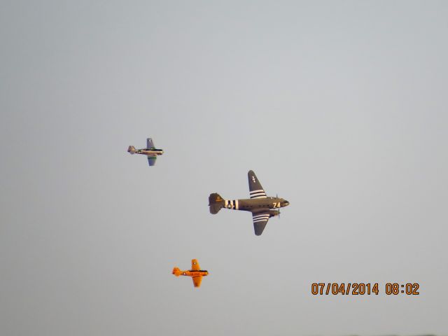 Douglas DC-3 (29-2277) - Duck Creek at Grand Lake Oklahoma small airshow before the biggest fireworks show in the Midwest.