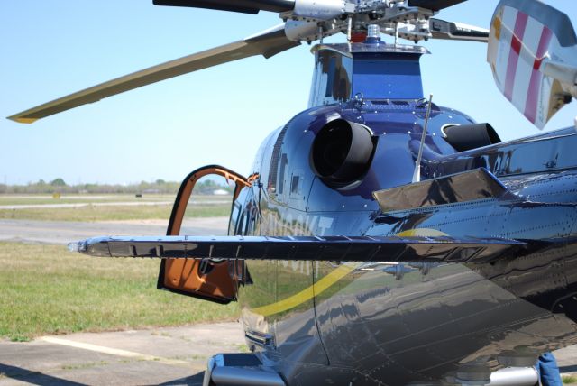 SABCA A-109 (N168KT) - Reflections of La Porte Airport on the Agusta