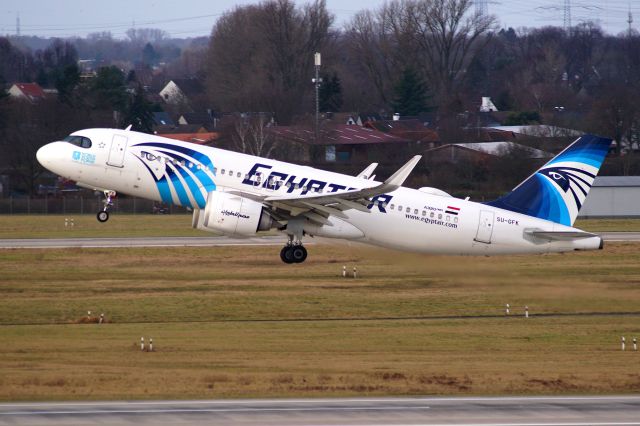 Airbus A320 (SU-GFK) - take off at  DUS / EDDL at 2024.01.26