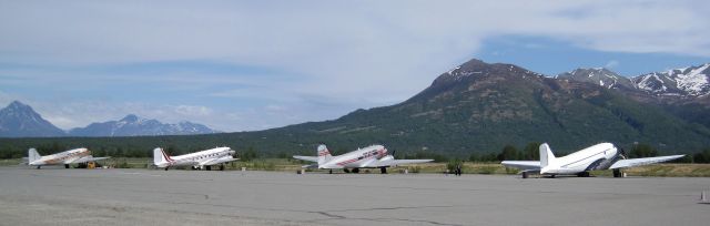 Douglas DC-3 — - Four DC-3s/C-47s at Palmer, AK