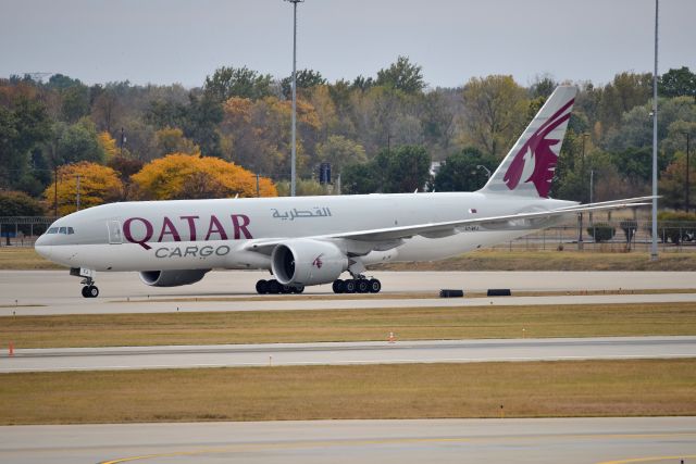 BOEING 777-200LR (A7-BFJ) - FLT 8111 MXP-ORD Diverted to IND on 10-12-20 due to ORD WX.