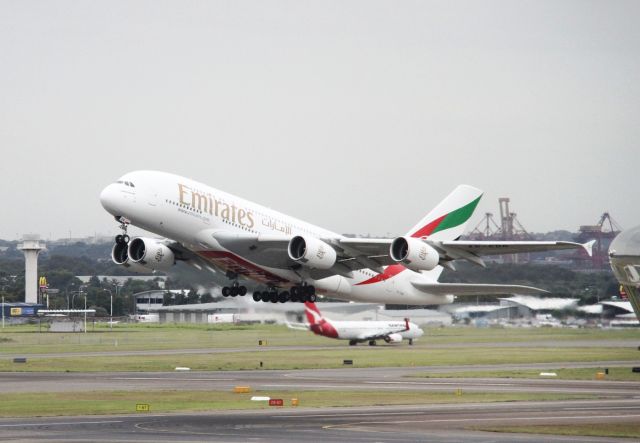 Airbus A380-800 (A6-EDN) - On its way to Auckland with very few empty seats.