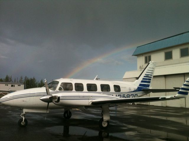 Piper Navajo (N3587C) - The rainbow is a reminder of Gods promises.