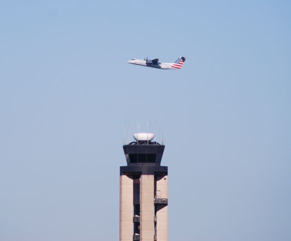 de Havilland Dash 8-100 — - Taking off past Charlottes control tower!