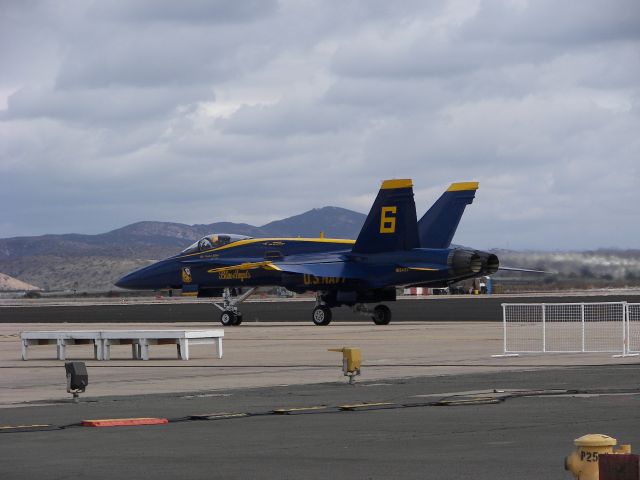 McDonnell Douglas FA-18 Hornet — - MCAS Miramar Airshow 2008  San Diego, CA  Solo pilot #6 taxiing for takeoff.