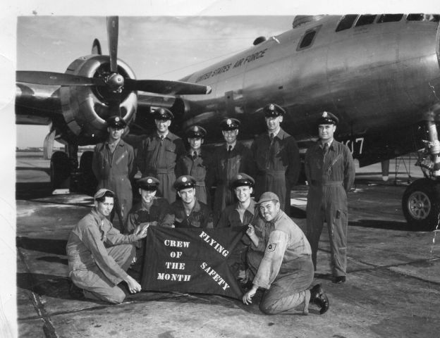 Boeing B-29 Superfortress (AWEF) - Barksdale Airforce Base LA.  !950  My father is the second from the right first row