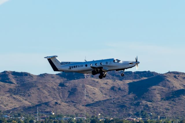 Pilatus PC-12 — - Southern Airways Express PC12 taking off from PHX on 9/25/22. Taken with a Canon 850D and Canon EF 70-200mm f/2.8L IS II USM lens.
