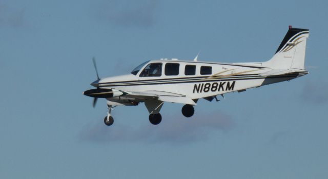 Beechcraft Bonanza (36) (N188KM) - On final is this 2000 Beechcraft Bonanza 36 from the Autumn of 2020.