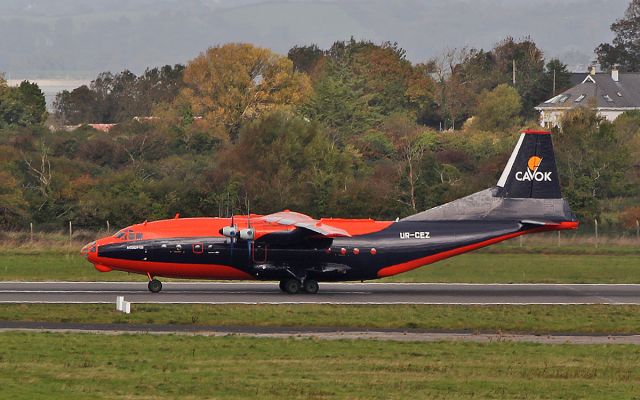 Antonov An-12 (UR-CEZ) - cavok air an-12b ur-cez after landing at shannon 1/10/18.