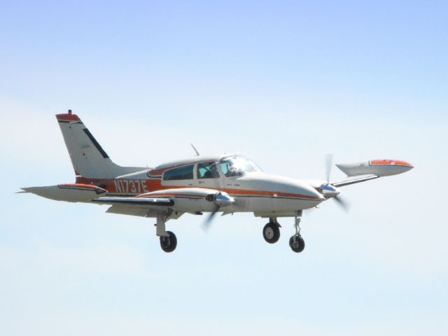 Cessna 310 (N1737E) - This twin engine Cessna is shown here on final in the Spring of 2013.