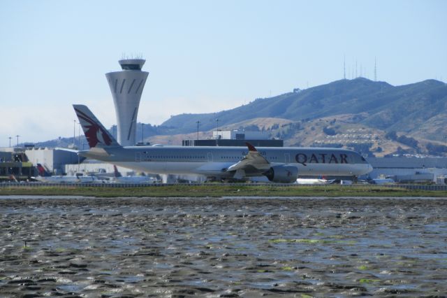 Airbus A350-900 — - Qatar Airways taxiing for takeoff at SFO